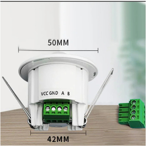 Sensor de <span class=keywords><strong>Movimiento</strong></span> PIR <span class=keywords><strong>Empotrable</strong></span> en <span class=keywords><strong>Techo</strong></span>, Mini, 360 Grados, DC9V-24V, RS485, IQ-SM16, OEM/ODM Disponible - Product Image 2