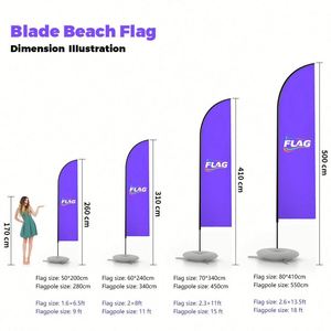 Drapeau à plumes en polyester imprimé recto-verso pour festival promotionnel en extérieur, avec mât en fibre de verre, impression numérique, conception de logo personnalisée - Product Image 6