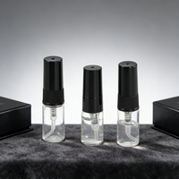 Flacon de parfum miniature en verre personnalisé avec logo, échantillon de parfum 1 ml 2 ml 3 ml, flacon vaporisateur de parfum de poche avec boîte d'emballage en papier