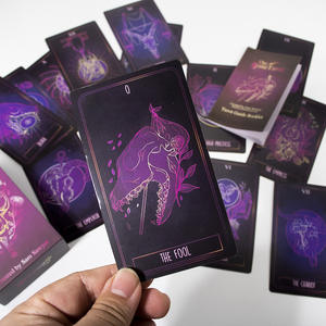 Vente en gros d'usine de jeux de cartes de tarot imprimés, impression de haute qualité, logo personnalisé, jeu de tarot avec guide - Product Image 2