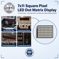 Pantalla LED Profesional de Matriz de Puntos, 7x11 Píxeles Cuadrados, Módulo de Puntos de 5 mm para Unidades de Visualización de Relojes de Caracteres Grandes