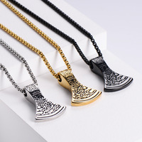Kalung Liontin Pria Punk Vintage Viking New Pvd Bahan Stainless Steel 316 Perhiasan Fashion Grosir Liontin untuk Diy