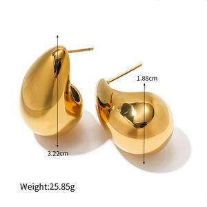 Gioielli personalizzati <span class=keywords><strong>Bottega</strong></span> Earing acqua goccia a forma di orecchino da donna grosse dichiarazione acciaio inossidabile oro orecchino a goccia - Product Image 5