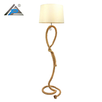 Lampadaire Industriel Moderne Vintage Chinois en Corde PE, Design Cubique, Haute Luminosité, avec Interrupteur, pour Hôtel, Chambre et Décoration Intérieure