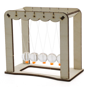 Kit scientifique Newton Cradle, modèle d'expérimentation physique en bois pour enfants, jouet éducatif STEM, 7-9 ans, fonctionnement manuel - Product Image 1