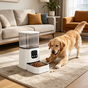 Simple Operation Smart Pet Feeder Otomatik Mama Kabl Dustproof Cover <b>Automatic</b> Pet Feeder Dog Cat Supplies - Product Image 1