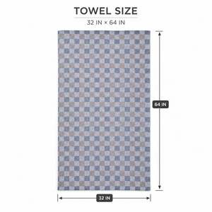 Serviette de bain en coton gris de qualité supérieure, motif tissé à carreaux, douce, absorbante, légère, séchage rapide, pour hommes et femmes, 156 x 76 cm - Product Image 1