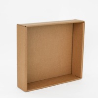 Plateau en carton ondulé kraft brun uni personnalisé, boîte d'emballage à ouverture supérieure, plateau de présentation pliable en papier