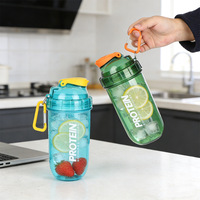 Bouteille d'eau de sport transparente en PC, design capsule, style banane, résistante aux hautes températures, anti-fuite