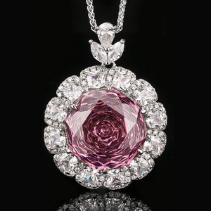 Ensemble de bijoux pour femmes en cuivre écologique, vente en gros, zircone cubique taillée en forme de rose séchée 18-16 mm, ensemble élégant de haute qualité assorti - Product Image 5