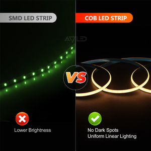 Bandes LED COB fines de 5 mm, 12 V/24 V CC, pour la décoration intérieure, le bricolage, les voitures, les armoires, les plafonds - Product Image 4