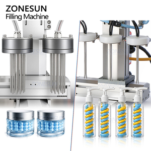 Machine de remplissage semi-automatique ZONESUN ZS-MCS4 à pompe à piston 4 têtes pour crème cosmétique, lotion spirale multicolore - Product Image 3