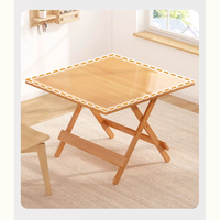 Table pliante, table à manger domestique, portable pour l'extérieur, pour chambre à louer, table à manger simple, petite table carrée, pour la rue