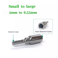 Sistem Adaptor Bit 6.35mm, Soket Hex Shank 4mm, Adaptor Obeng Elektrik, Adaptor Microbit 4mm, CRV DIY OEM