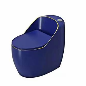 Inodoro de una Pieza Azul Oscuro con Diseño de Caracol para Estilo Moderno/Europeo/Costero/Rústico/Japonés/Asiático - Product Image 2