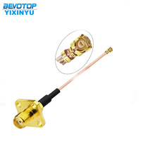 RF1 U.FL a SMA Hembra Montaje en Panel de brida de 4 orificios RG178 Puente de extensión de antena flexible Conjunto de cable RF
