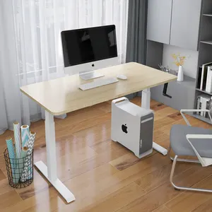 Mesa ergonômica de metal para sala de estar, mesa de escritório manual para crianças, mesa de trabalho com altura ajustável para estudo e uso em pé