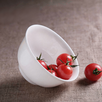 Bol à riz en céramique de porcelaine fine sans plomb, style chinois, avec cloche dorée, blanc pur émaillé, 4,5-6 pouces, vaisselle de restauration pour hôtel