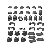 Ensemble d'équipement MOC : Casque, Armure, Sac de sable, Accessoires de soldat, Mini sac d'équipement jouet, Briques, Casques