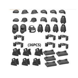 Ensemble d'équipement MOC <span class=keywords><strong>casque</strong></span> armure sac <span class=keywords><strong>de</strong></span> sable seconde guerre mondiale soldat accessoires armée militaire arme sac ww2 briques casques - Product Image 2