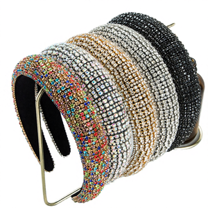 ที่คาดผมแฟชั่นงานปาร์ตี้สำหรับผู้หญิง ผ้าประดับเพชรเต็มผืน คุณภาพสูง กว้าง 12 ซม. - Product Image 4