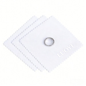 Chiffon de polissage pour bijoux en daim avec logo personnalisé, nettoyant de luxe pour bijoux en gros - Product Image 1