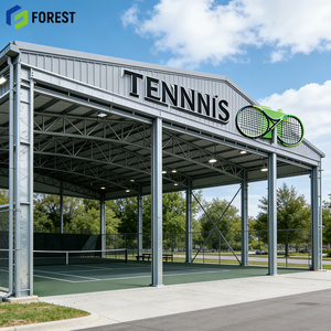 Cancha de Tenis Interior con Estructura de Acero para Protección Temporal Contra Climas Extremos, Cancha de Tenis Interior para Entrenamiento, Uso Multifuncional - Product Image 1