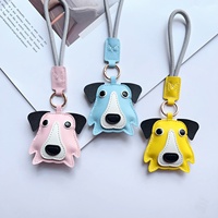 Porte-clés chien Border Collie en PU, motif dessin animé mignon, breloque créative pour sac à main, sac à dos, décoration de cartable
