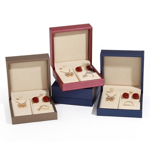 Custom Jewelry Box Top Quality Luxury PU Leather Forte Thin Jewelry Arrangement <b>Boxes</b> Ring Pendant <b>Earring</b> <b>Gift</b> Case - Product Image 1