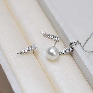 Boucles d'oreilles clous en argent S925 pour femmes, 5-7 perles, accessoires de bijoux simples à faire soi-même, plateau vide semi-fini pour incrustation 1179 - Product Image 2