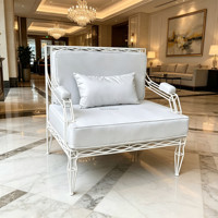 Ensemble de canapés en tissu avec structure en fer torsadé, fauteuil individuel et canapé 3 places, style Mid-Century Modern, mobilier de salon pour salle de sport, centre commercial, villa, vente en gros