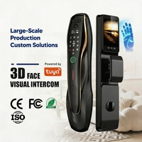 Serrure de porte intelligente antivol Tuya Wifi avec interphone vidéo, reconnaissance faciale 3D et anti-regard indiscret