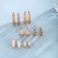Pendientes de Moda para Mujer XUPING Jewelry Dubai al por Mayor, Chapados en Oro de 14K, 18K, 24K, Coloridos, Pequeños, Tipo Huggie