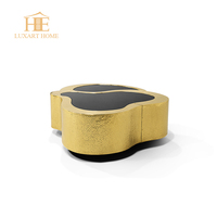 Ensemble de tables basses rondes contemporaines pour le salon table basse de luxe tables basses en acier inoxydable dorées pour la maison