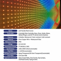 Écran LED en maille, façade média, rideau d'affichage flexible, étanche IP65, adressable DMX512, pour la décoration de bâtiments, d'hôtels et de scènes