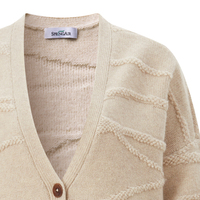 Cardigan en laine tricoté sur mesure pour femme, fermeture à bouton unique, col en V, motif 3D décontracté, manches longues pour automne-hiver, OEM
