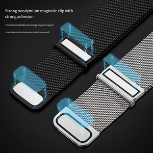Bracelets magnétiques durables en acier inoxydable milanais, remplacements attrayants pour <span class=keywords><strong>Apple</strong></span> <span class=keywords><strong>Watch</strong></span> Series 9 41mm - Product Image 2