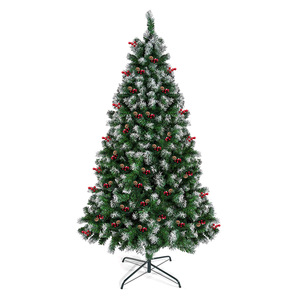 Árbol de Navidad, adorno de árbol de Navidad de PVC con agujas de pino simuladas en rosa y blanco, decoración navideña - Product Image 4