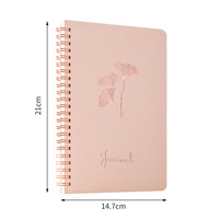 Cuaderno Espiral A5 2026 con Páginas Interiores Rayadas, Cuaderno de Papelería Beige con Logotipo en Lámina Dorada, Impresión de Libros