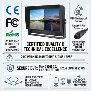 Sistema de Monitor de Cámara de Reversa Melia de 10.1 Pulgadas IPS AHD con Grabador DVR de Pantalla Dividida 2 en 1 <span class=keywords><strong>y</strong></span> 1080P para Grúas Portuarias, <span class=keywords><strong>Camiones</strong></span> de Minería <span class=keywords><strong>y</strong></span> Vehículos Pesados - Product Image 6