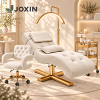 Lit de pose de cils ergonomique avec dossier réglable sur 5 niveaux, hauteur réglable hydrauliquement, rotation à 360° °   Lit de beauté pivotant pour salon de beauté et spa