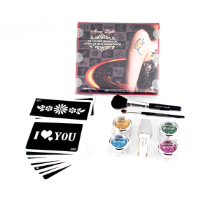 Custom tatuaggi <span class=keywords><strong>temporanei</strong></span> 4 del bambino di colore del corpo pittura sparkle del tatuaggio del modello del partito vita quotidiana uso della decorazione di scintillio stencil - Product Image 1