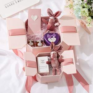 Boîte cadeau créative octogonale rose en papier Yali pour emballage cosmétique, entreprise, souvenir de mariage, boîte <span class=keywords><strong>vide</strong></span> - Product Image 1