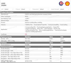 Sinopec LDPE 2426H 2426K 100% Vierge LDPE Polyéthylène PE-LD Résine Haute Optique LDPE Granules Matières Premières pour Film Soufflé - Product Image 2