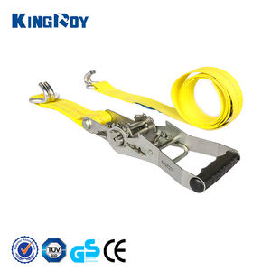 สายรัดสินค้าแบบรัดเร็ว KINGROY 5 ตัน ผลิตจากโพลีเอสเตอร์ พร้อมหัวรัดแบบราชchet และตะขอรูปตัว J คู่ ขนาด 2 นิ้ว สำหรับรัดสินค้า - Product Image 1