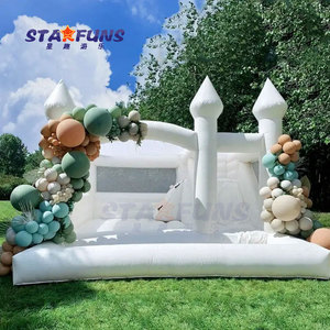 Maison gonflable commerciale blanche unique de rebond avec le <span class=keywords><strong>château</strong></span> plein d'entrain enfermé par enfant en bas âge blanc de maison de rebond de doubles glissières - Product Image 4