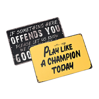 Letrero Decorativo de Pared Personalizado, Resistente a la Corrosión, Duradero, para Interiores y Exteriores, Placa de Metal Vintage Negra, Letrero de Aluminio para Bar o Pub
