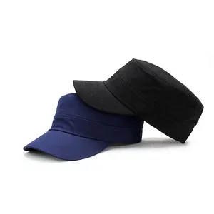 Kualitas Tinggi Personalisasi Logo Kustom Topi Ayah Hitam Navy Biru Abu-abu Coklat Putih Beige Topi Atas Datar