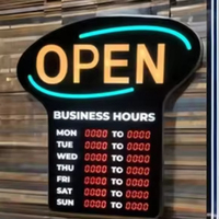 Enseigne LED personnalisée avec logo de marque, horaires d'ouverture, pour bar, salon, décoration murale