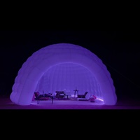 Stock Portable LED gonflable Igloo dôme tente boîte de nuit chapiteau dôme maison Igloo et souffleur d'air pour exposition Camping fête événement